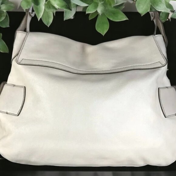 Salvatore Ferragamo Vintage Rare Y2K Cream Leather Shoulder Hobo Bag with COA - Picture 3 of 17